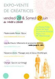 Invitation vente créateurs Mademoiselle Ninon