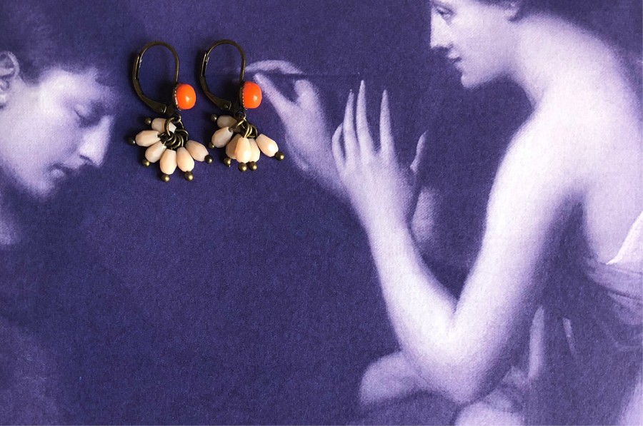 Boucles doreilles en cristal de couleurs