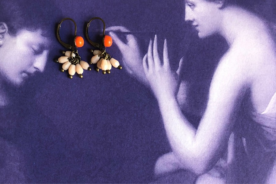 Boucles doreilles en cristal de couleurs